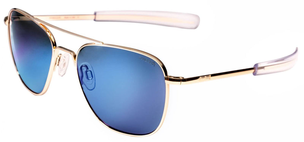 Aviator Bayonet Temple Sunglasses in Gold B27588