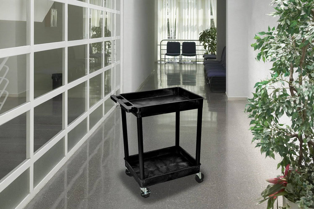 Black 2 Shelves Utility Cart N53506