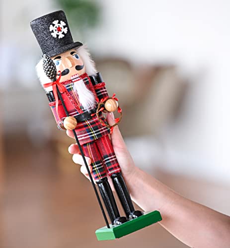 Red and Black Wooden Nutcracker Soldier 15" X8336