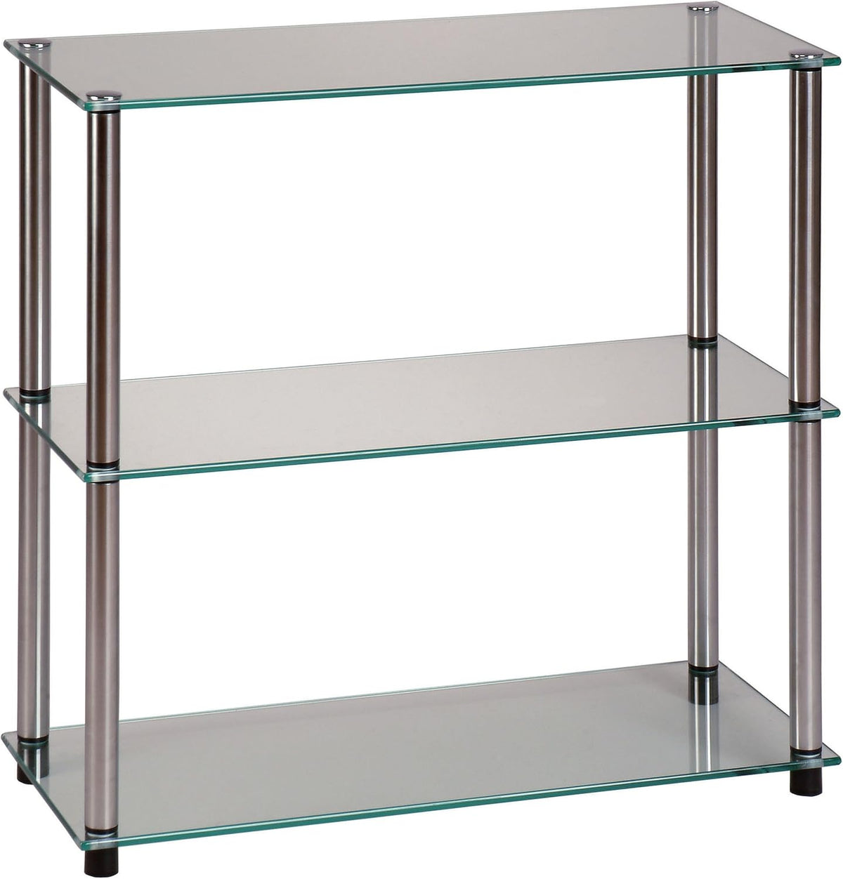 Black 3-Shelf Glass Bookcase L46630