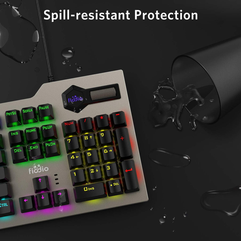 Mechanical Gaming Keyboard Wired RGB Rainbow Backlit with Blue Switches Ergonomic Standard Keyboard Pack of 2 I297936