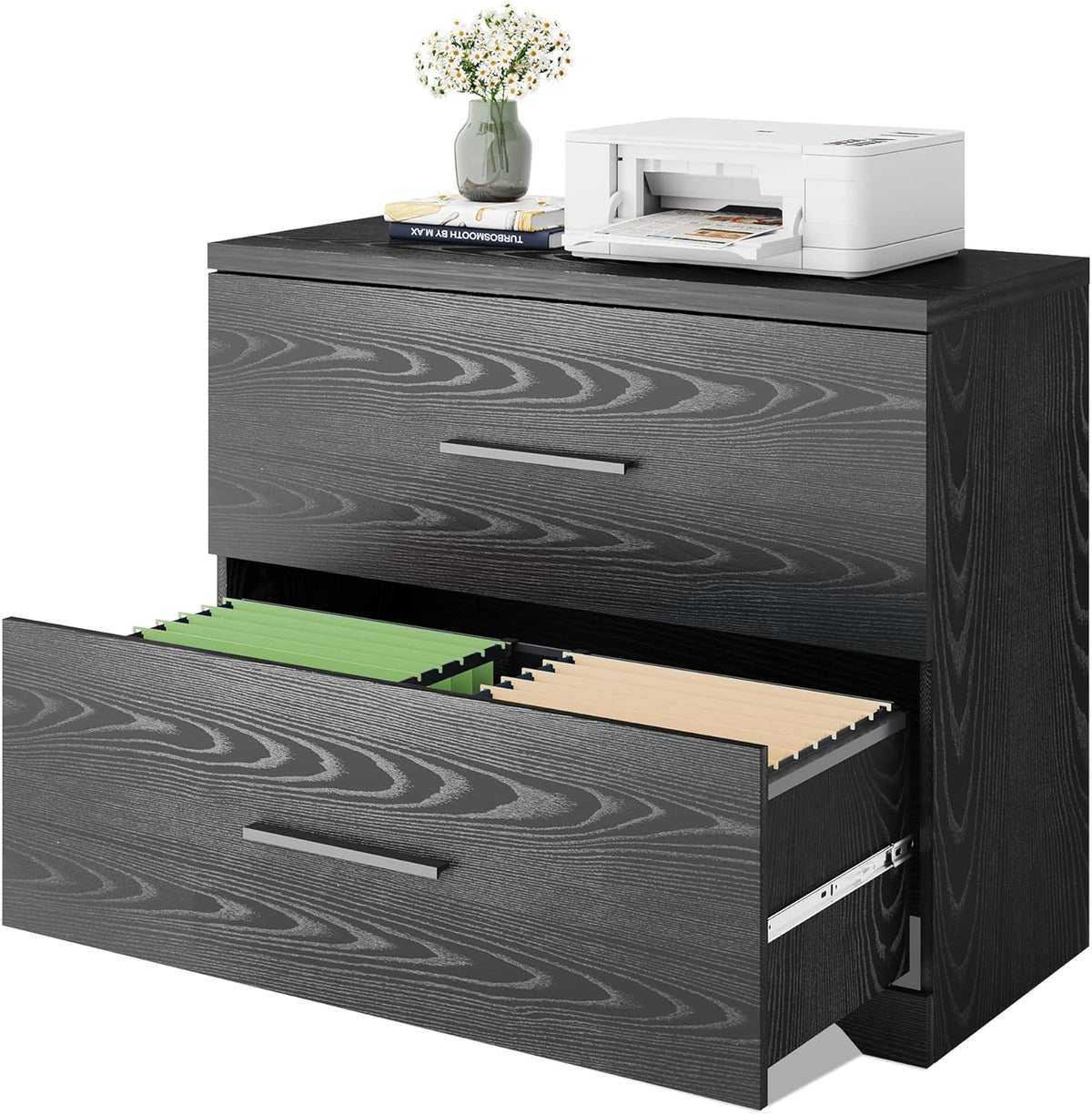 2 Drawer Wood Lateral File Cabinet with Anti-tilt Mechanism V79886