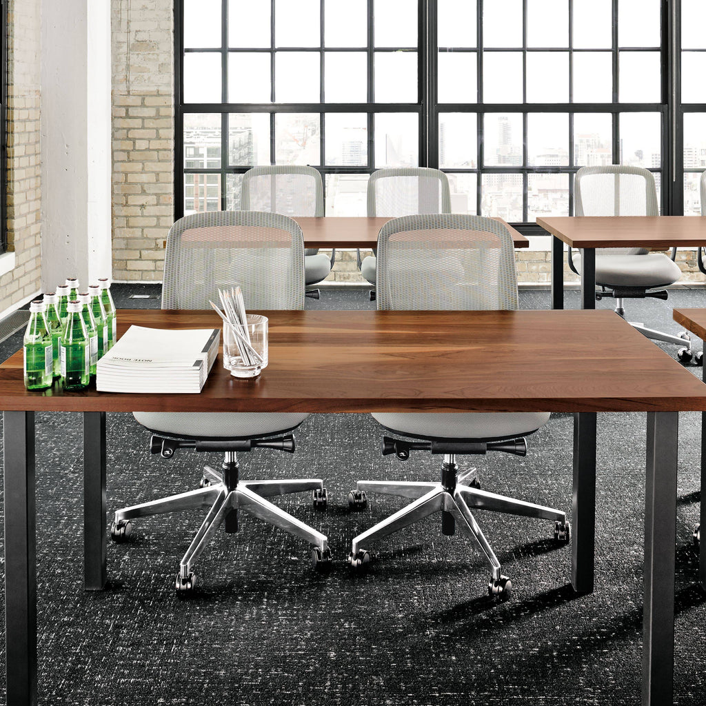Cherry Top Square Table with Taupe Base O873