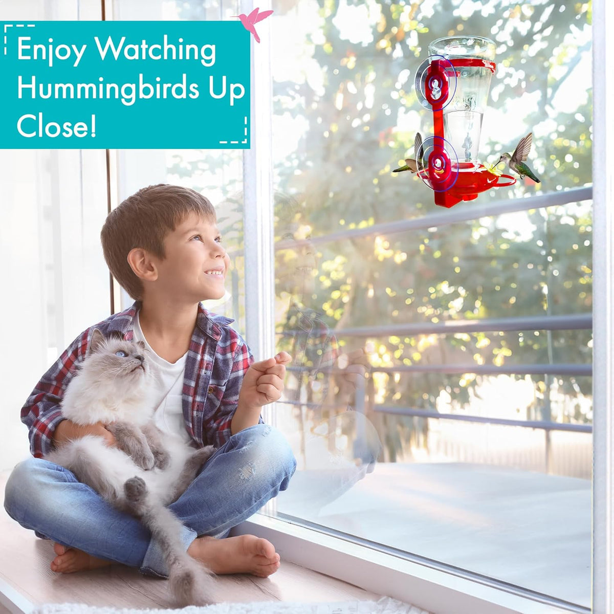 Large Capacity Plastic Window Hummingbird Feeder O219658