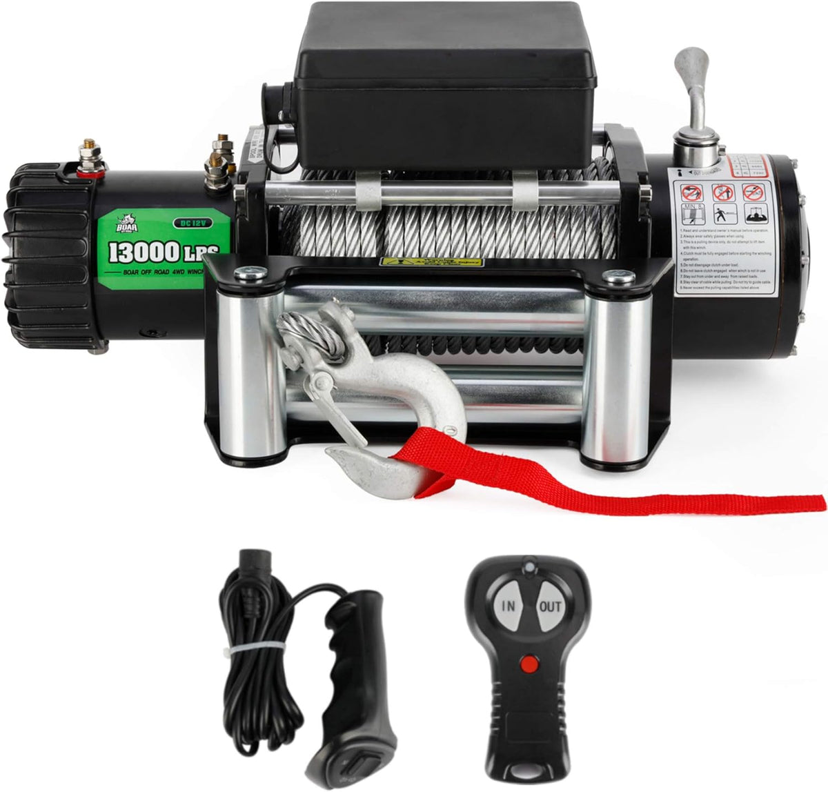4500-lb. Load Capacity 12V Synthetic Rope Electric Winch Kit B28119