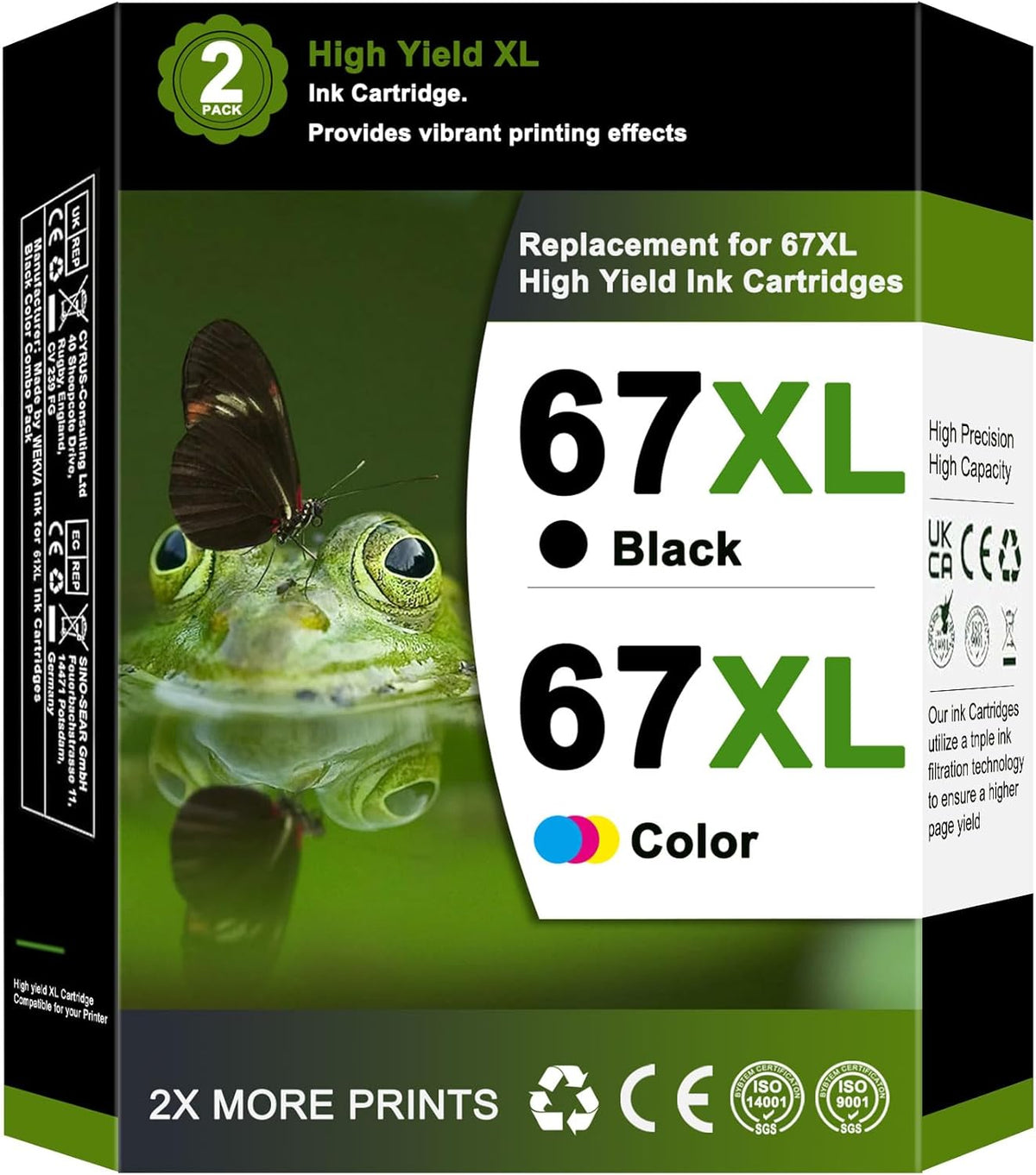 67 Ink Cartridges Black/Color Combo Pack High Yield (2-Pack) W443910