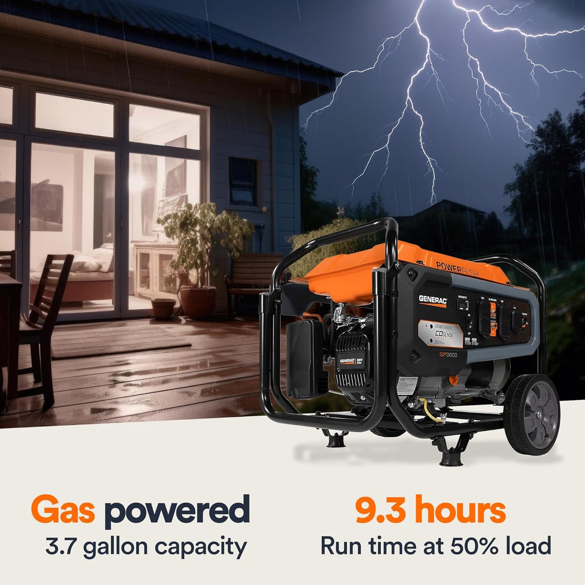3,600-Watt Portable Generator Orange/Black G22074