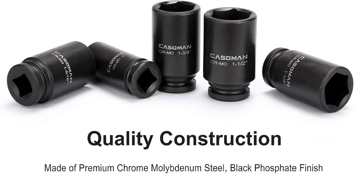 3/4 Drive Deep Impact Socket Set, 8 Piece Set, SAE Sizes A664504