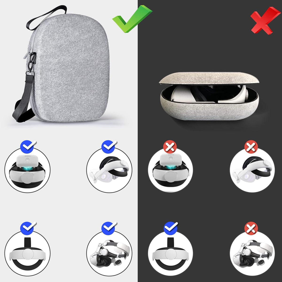 Hard Shell Carrying Case for Oculus Quest 2 Pack of 2 J156883