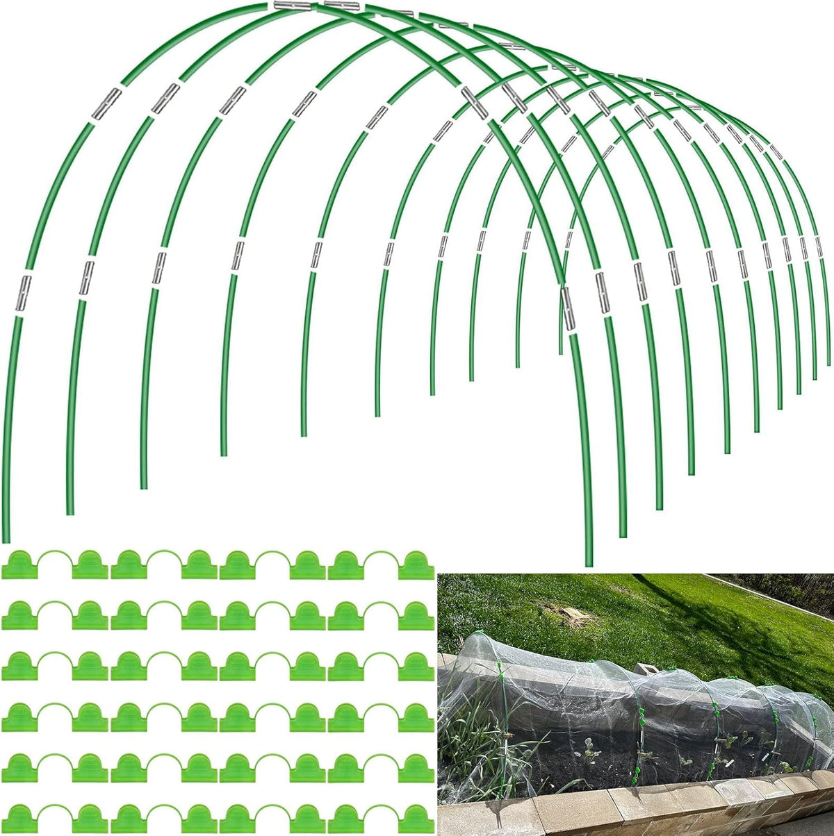 60pcs Garden Hoops with 40pcs Clips B233087