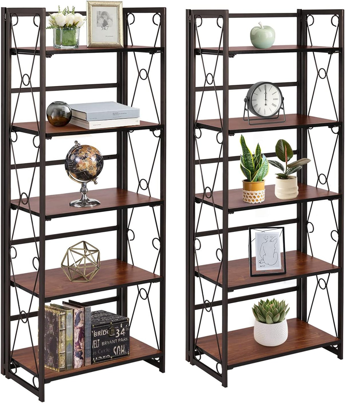 5 Tier Dark Brown Bookshelf Z20824
