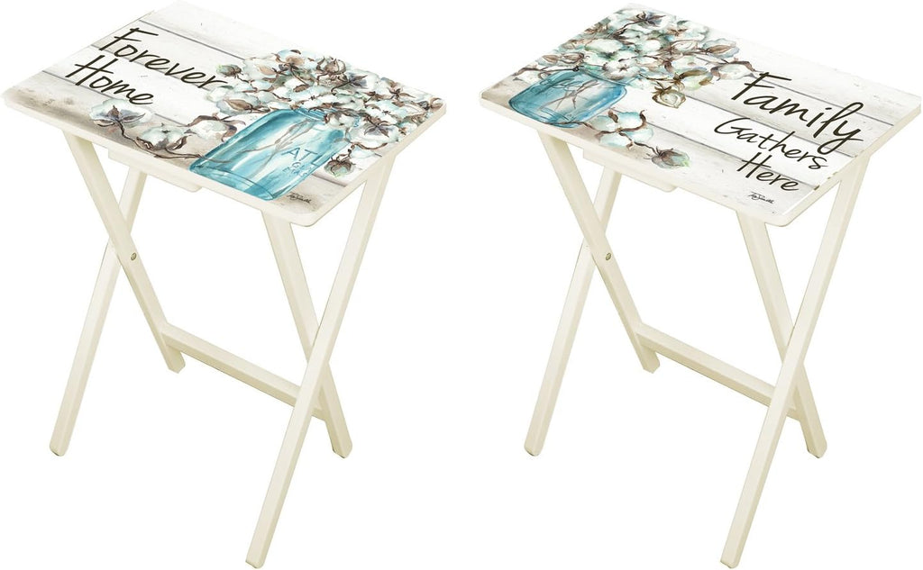 Farmhouse TV Trays with Stand, Set of 4 T56385