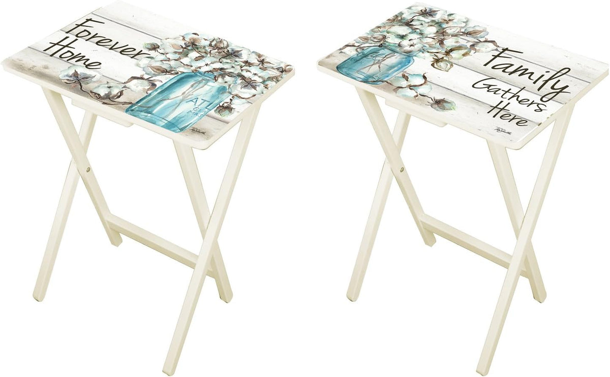Farmhouse TV Trays with Stand, Set of 4 T56385