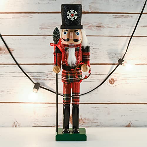Red and Black Wooden Nutcracker Soldier 15" X8336
