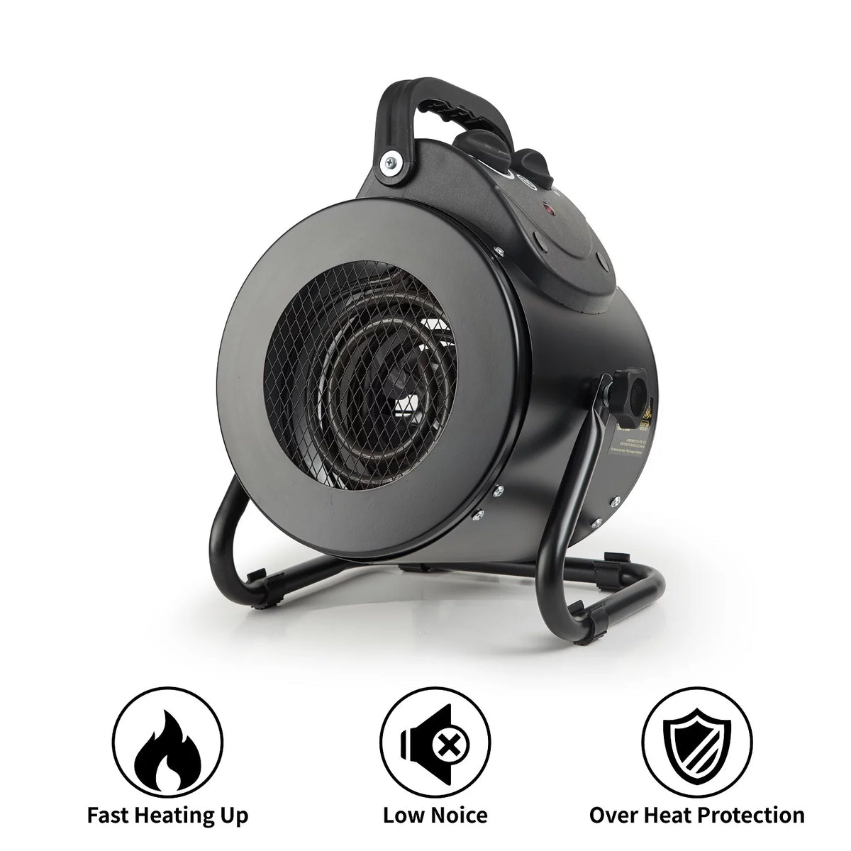 Black Electric Heater Fan with Overheat Protection U225096