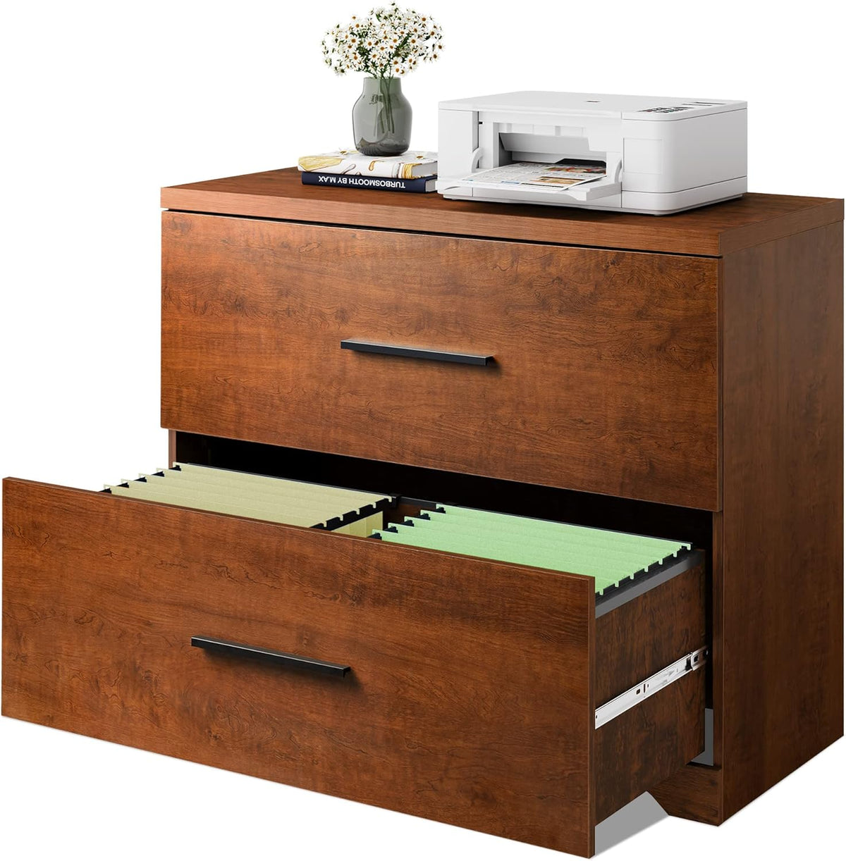 2 Drawer Wood Lateral File Cabinet with Anti-tilt Mechanism V79886