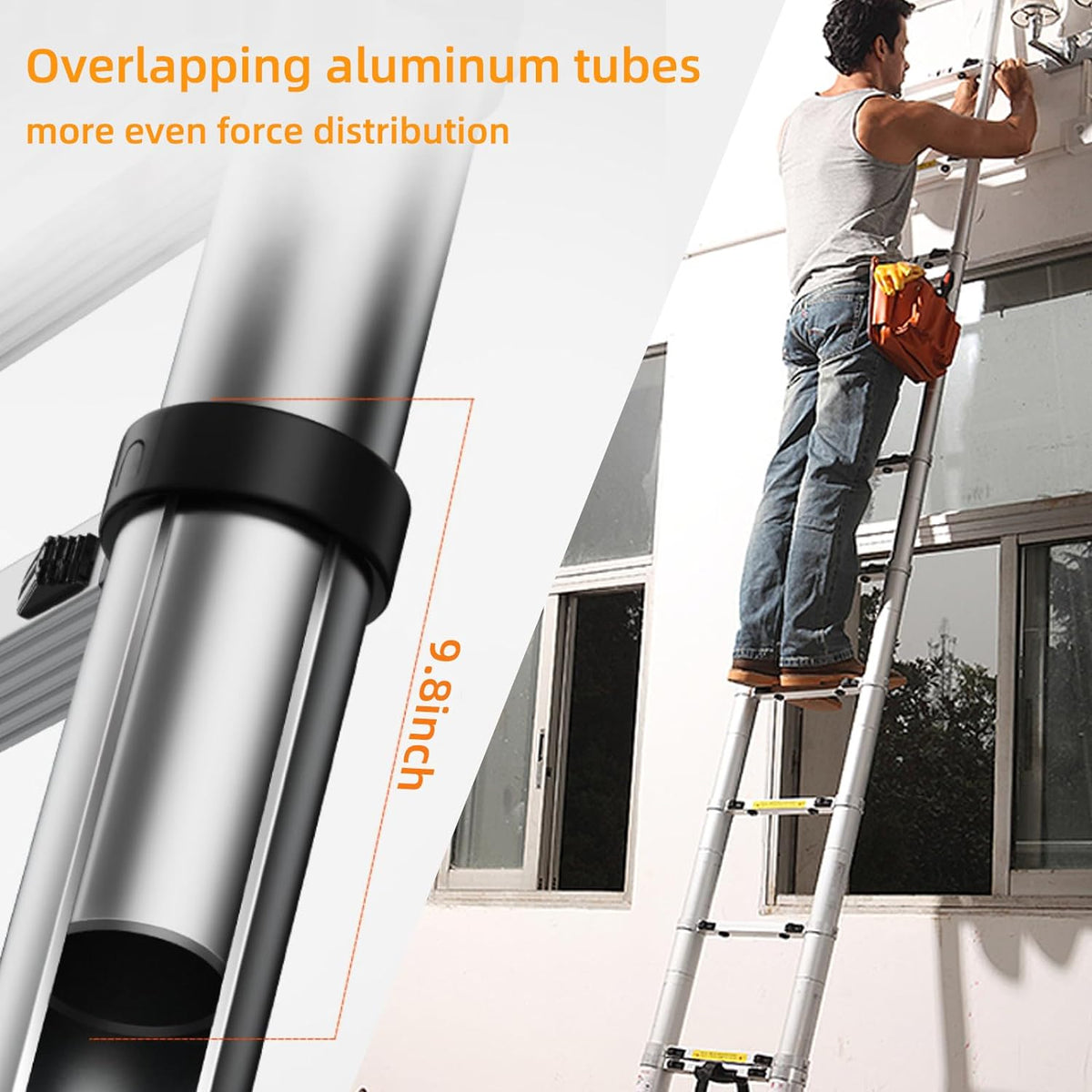 10.5ft Aluminum Telescoping Ladder with Hook R119083