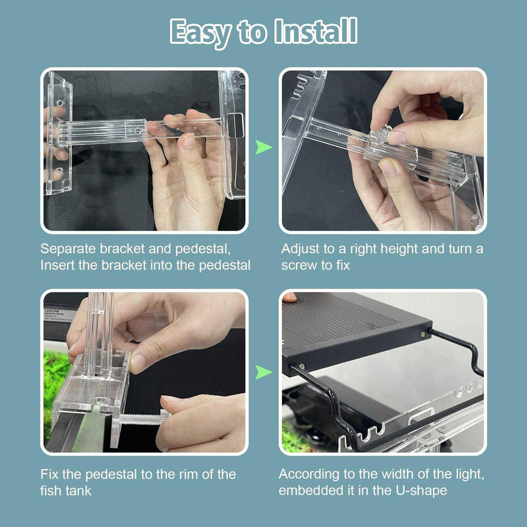 Adjustable Clear Acrylic Aquarium Light Holder 2pcs B272493