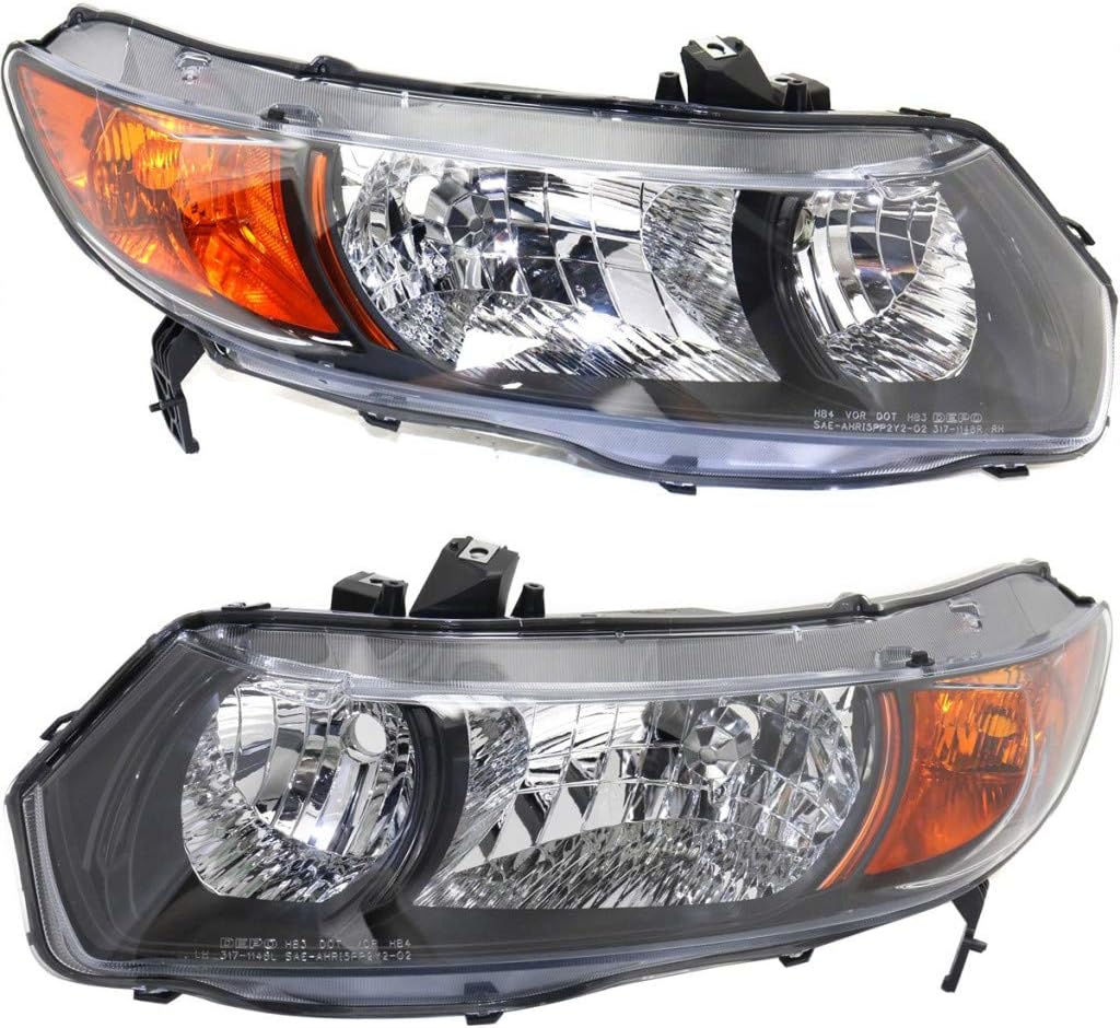 Headlight Assembly Pair for Honda Civic 2006 2007 Coupe N2303