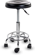 Adjustable Swivel Chair with Wheels and Leather Cushion N11380