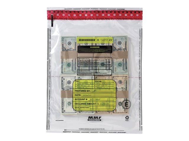 12 Bundle Capacity Tamper-Evident Cash Bags, 20 x 24, Clear, 250 Bags/Box Q911172