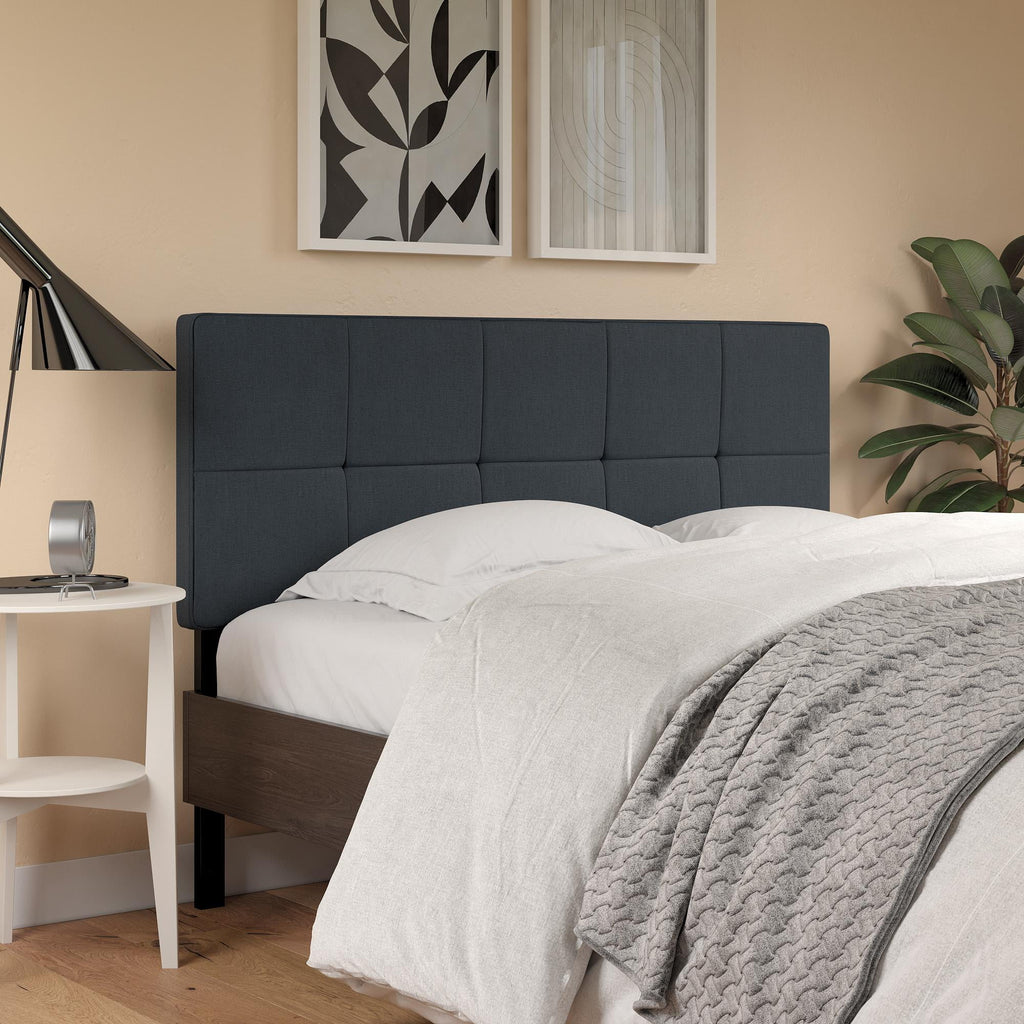 Blue Linen Upholstered Headboard U5066