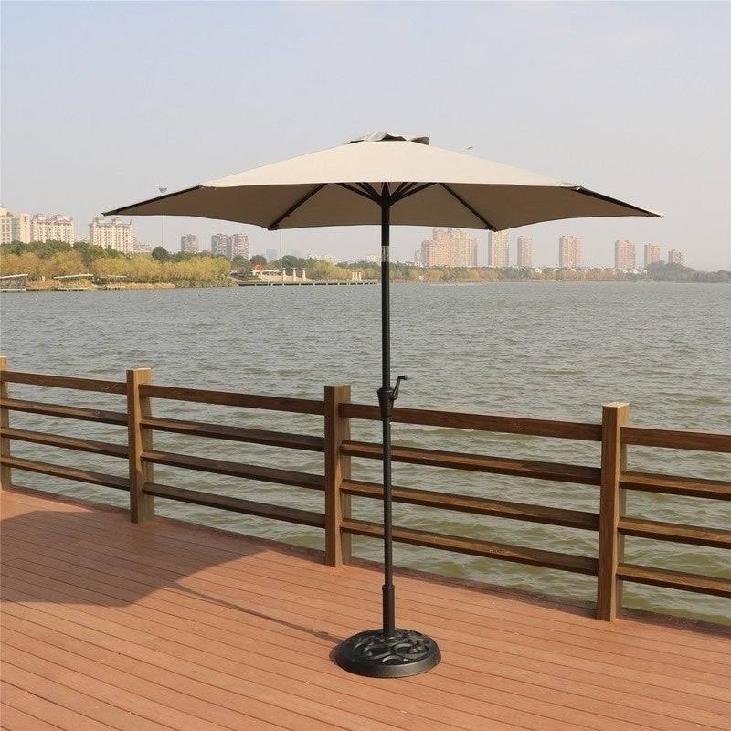 9 Feet Pole Umbrella with Carry Bag and Base - Crème P221893