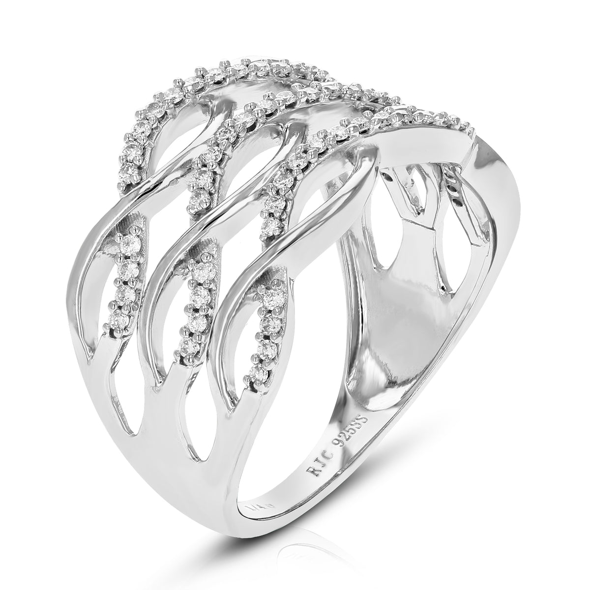 1/4 CTTW Lab Grown Diamond Wedding Band .925 Sterling Silver Size 7 W52219