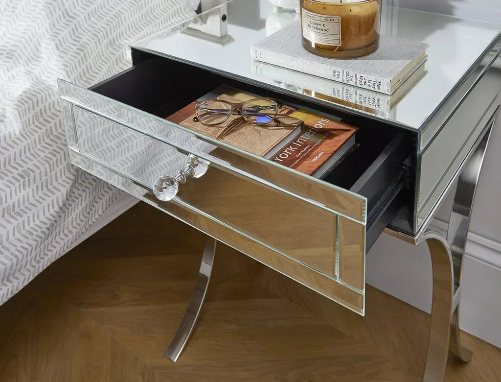 24'' Mirrored End Table with Drawer T69153
