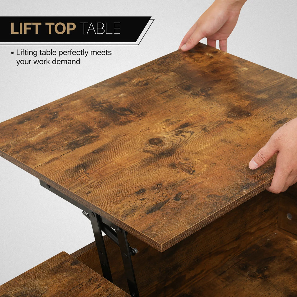 Wood Lift Top Coffee Table with Hidden Storage O827717