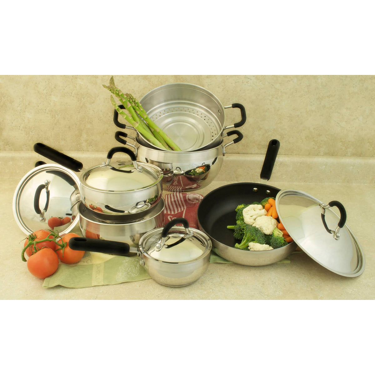 10 PC Stainless Steel Cookware Set O122