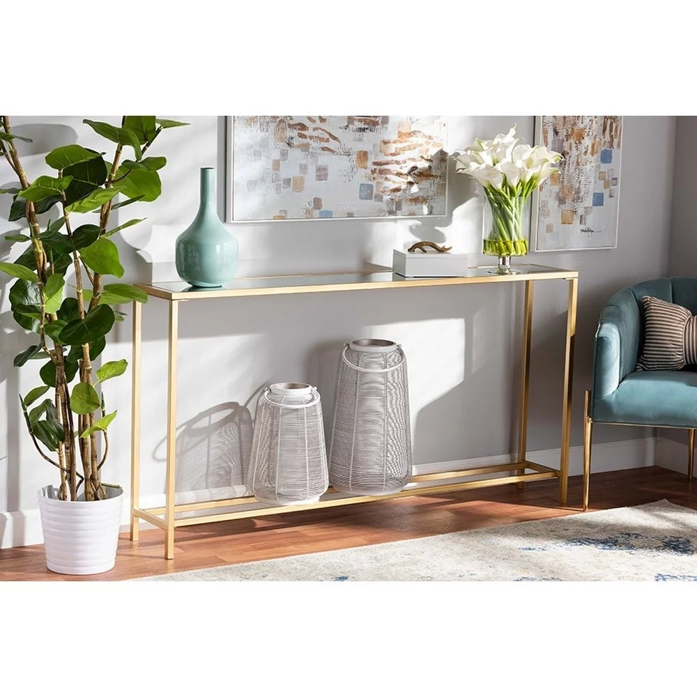 Gold Mirrored Glass Console Table M411