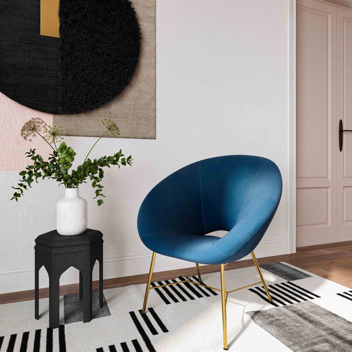 Grey Velvet Chair Z738