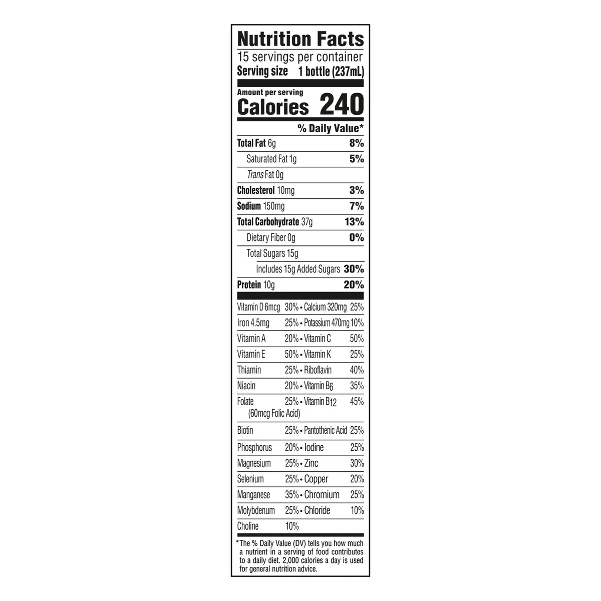 Creamy Strawberry Nutritional Drink, 10 g Protein, 15 - 8 fl oz Bottles N91173