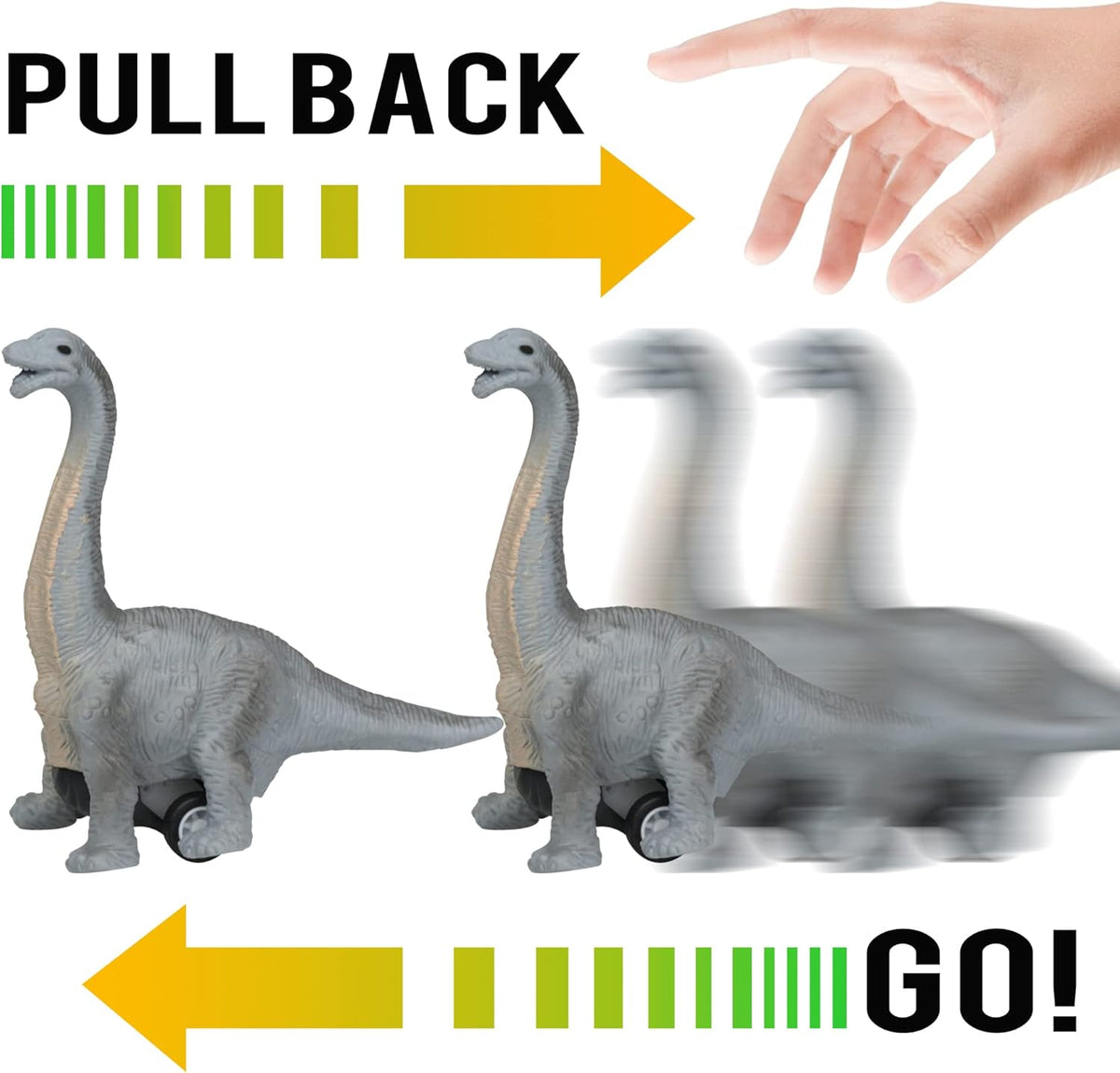 6 Pack Jumbo Prefilled Easter Eggs with Dinosaur Pull Back Cars Toys P223