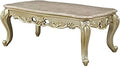 White Wooden Coffee Table With Decorative Polyresin Carvings Z33688