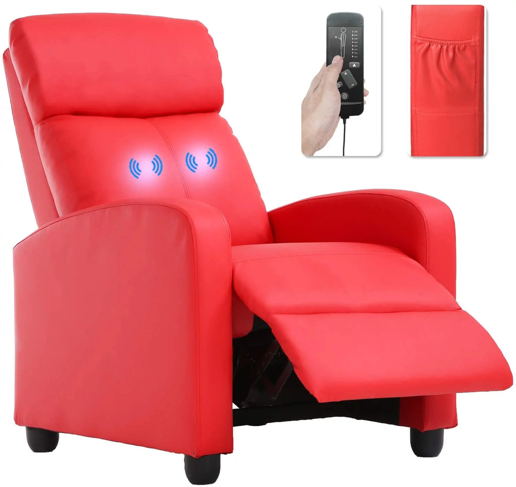 Red PU Leather Recliner Chair A45336