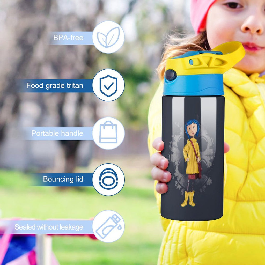 Insulated Stainless Steel Water Bottle with Straw J964