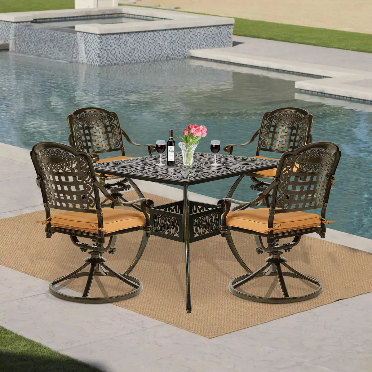 5-Piece All-Weather Cast Aluminum Patio Dining Set H567517