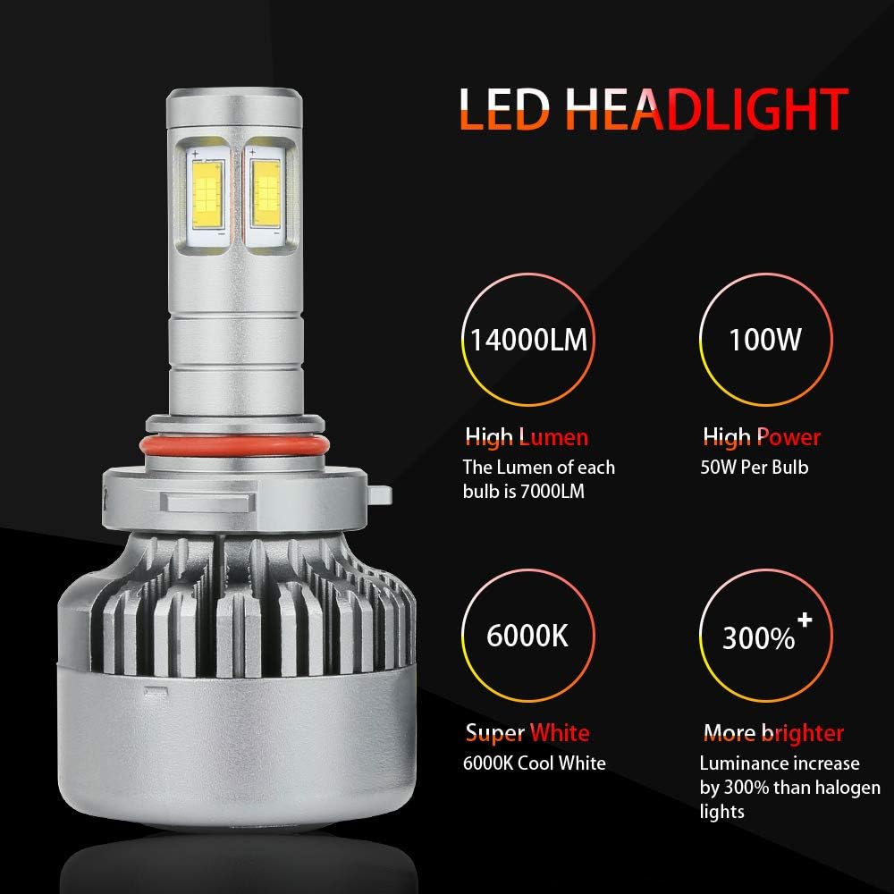9005 LED Headlight Bulbs High Beam 6000K Pack of 2 I609600