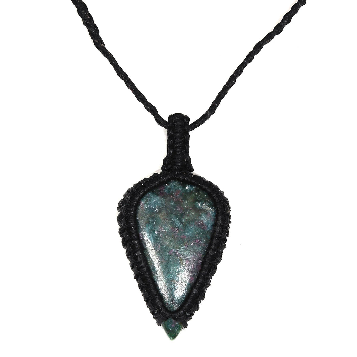 Ruby Zoisite Macrame Gemstone Necklace U8665