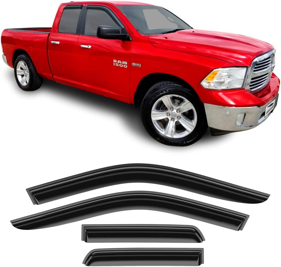Glass Tape-on Rain Guards for Trucks, 4 Pieces I936590