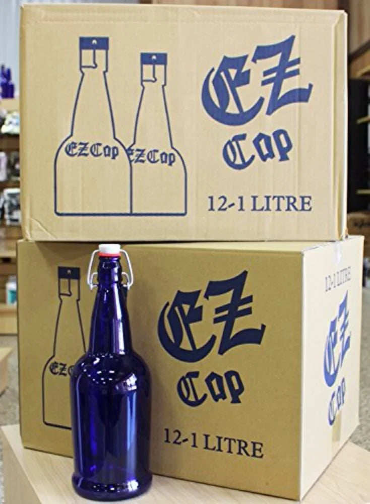 Cobalt Blue Glass Beer Bottles 2PK Y80927