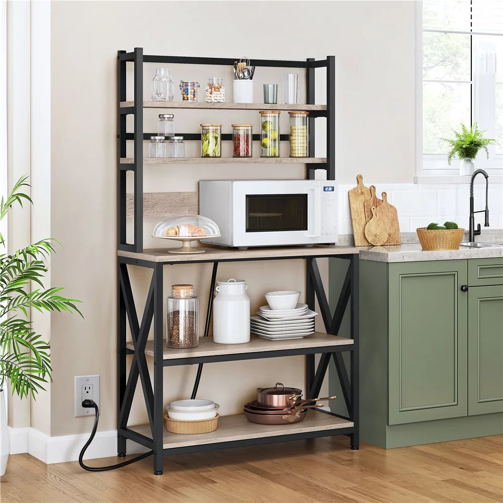5-Tier Kitchen Baker's Rack with Hutch M99864