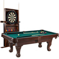 Burgundy Pool Table with Cue Rack and Dartboard Set K576915