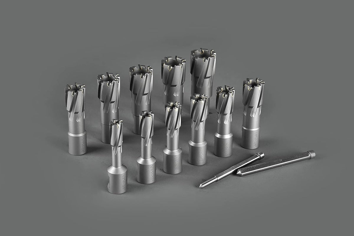 13 pcs Carbide TCT Annular Cutter Set with 2 Pilot Pins L354267