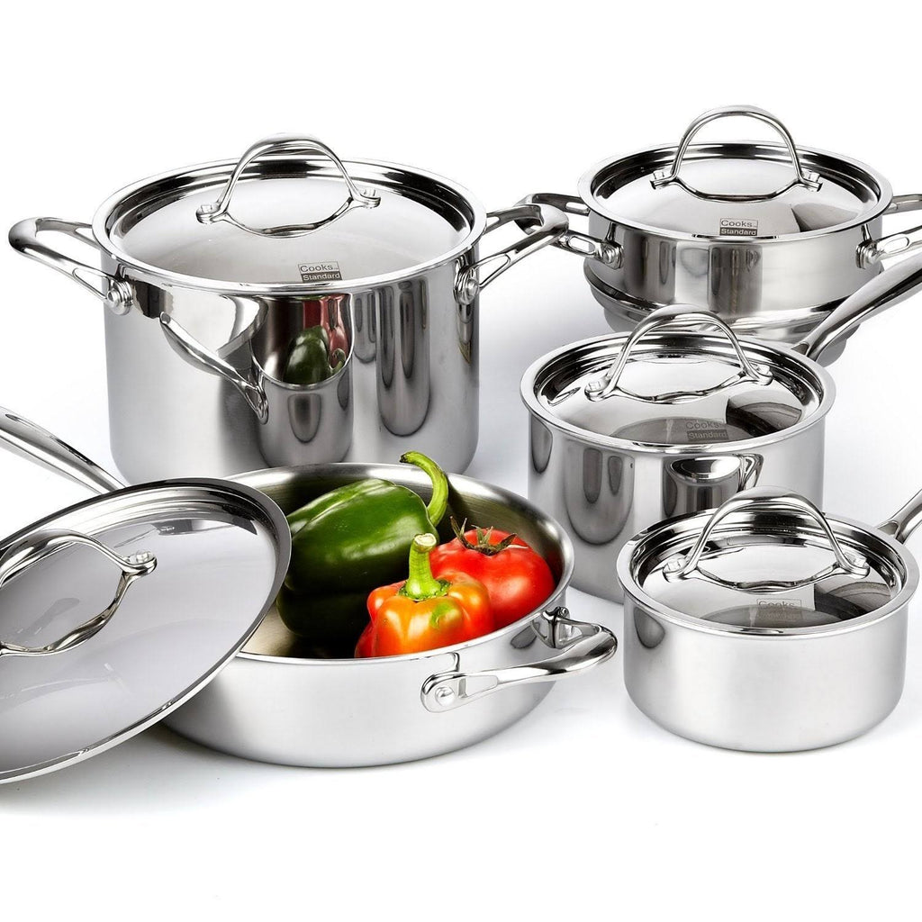 10 Piece Multi-Ply Clad Stainless Steel Cookware Set N783511