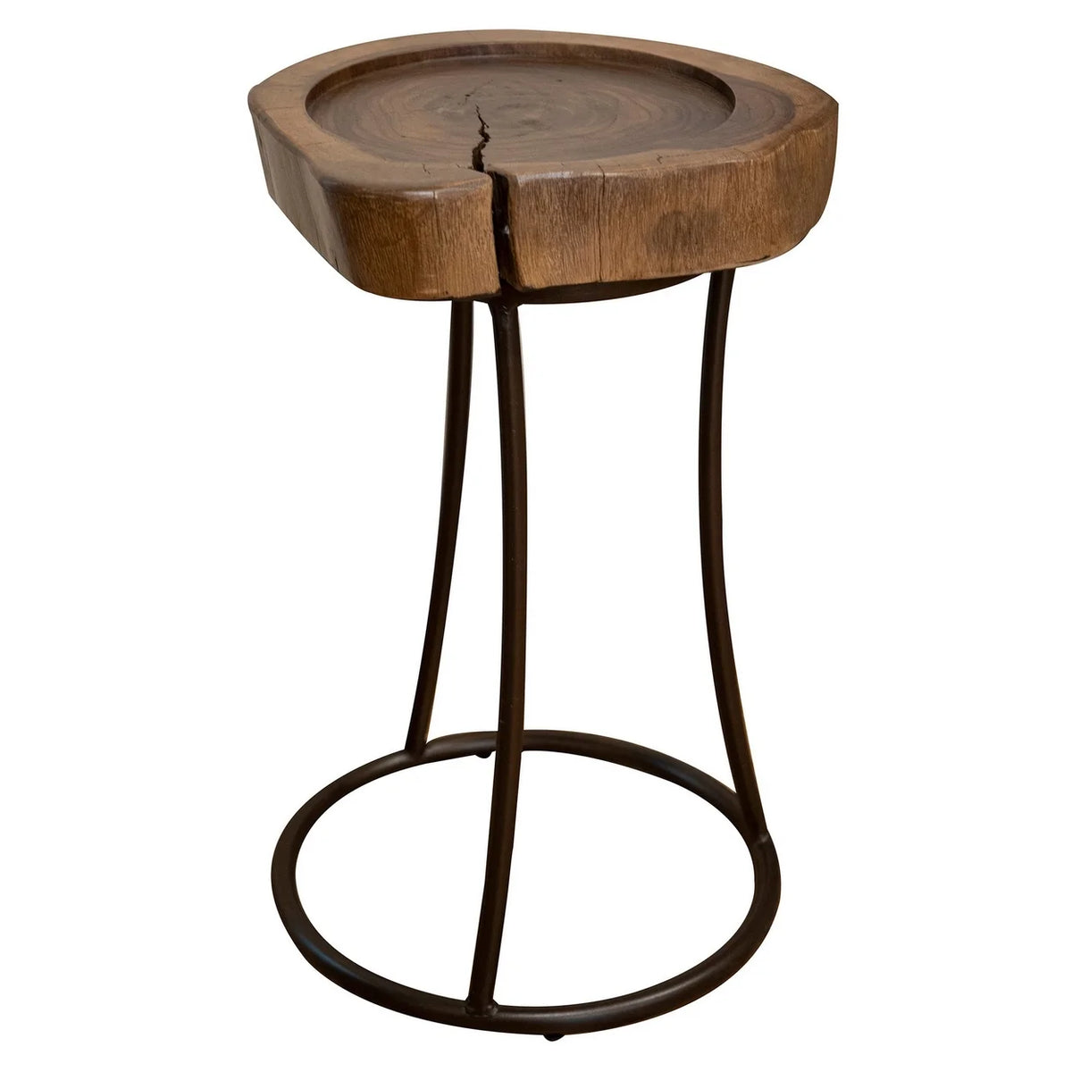 26 Inch Live Edge Wood Side End Table C8073