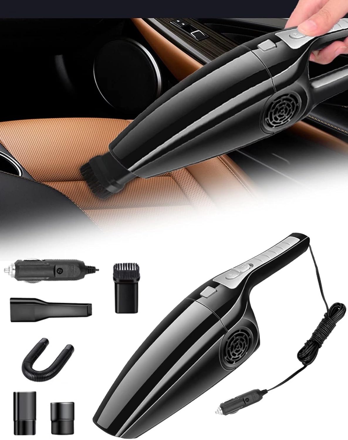 Wireless Car Vacuum Cleaner 6000Mbar Wet Dry Handheld Mini Vacuum Cleaner W961
