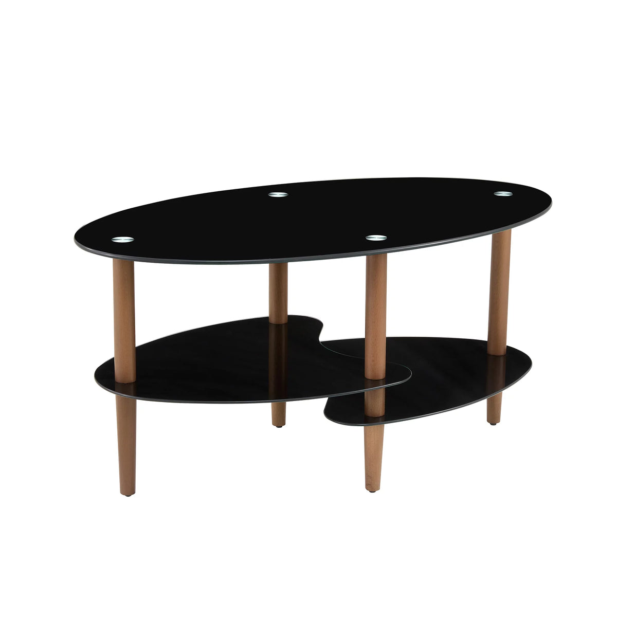 Oval 3-Tier Glass Coffee Table D255735